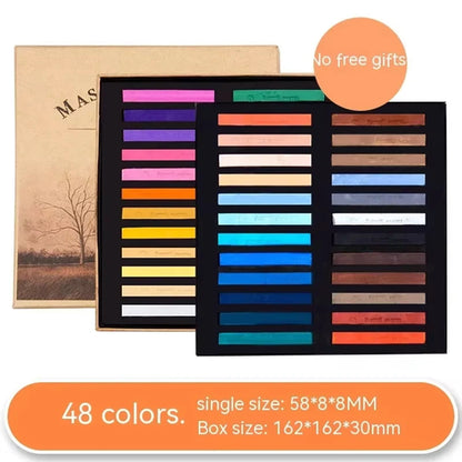 12/24/36/48 Colors Soft Masters Pastel Colored Chalk Square Drawing