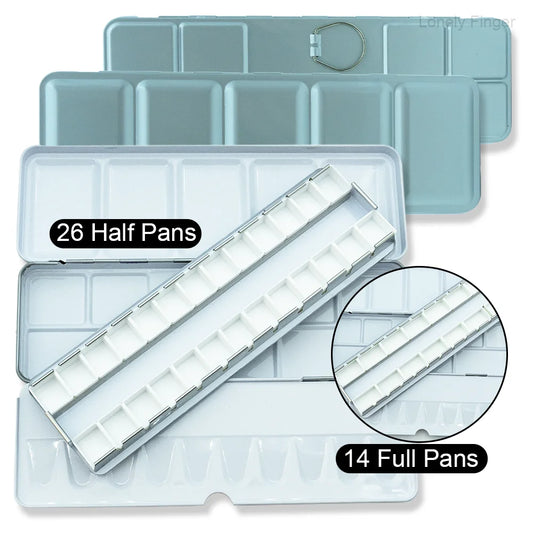Travel Watercolor Paint Palette: Empty Water Color Tin Palette with