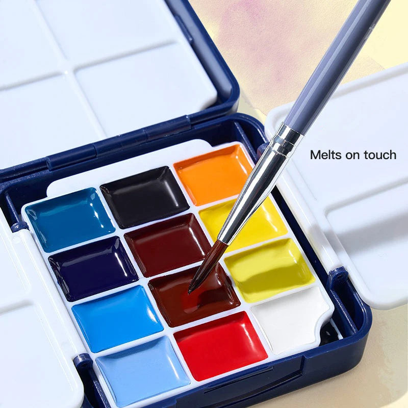 Faber Castell 24-Color Portable Watercolor Paint Set with Art Painting