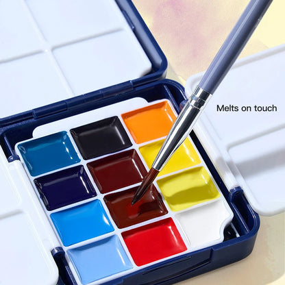 Faber Castell 24-Color Portable Watercolor Paint Set with Art Painting