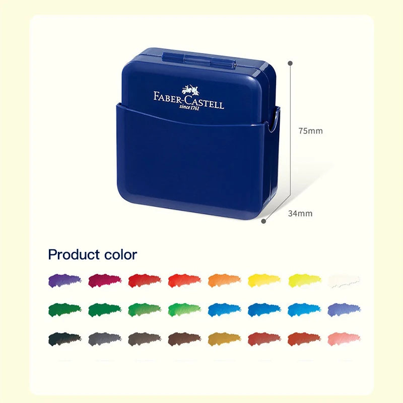 Faber Castell 24-Color Portable Watercolor Paint Set with Art Painting