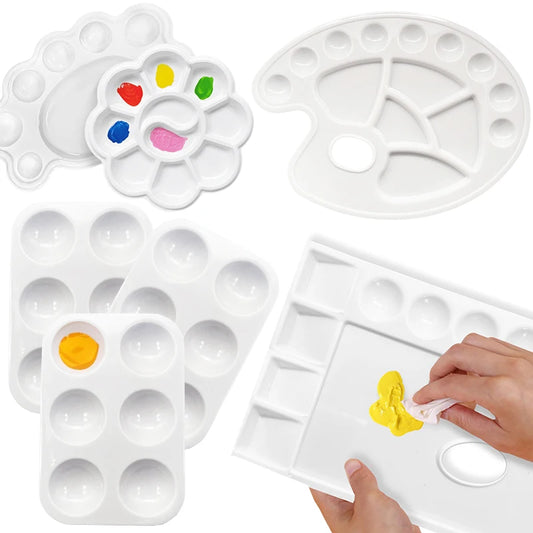 1PC Painting Palette Reusable Clean Easily Plastic Paint Tray Art