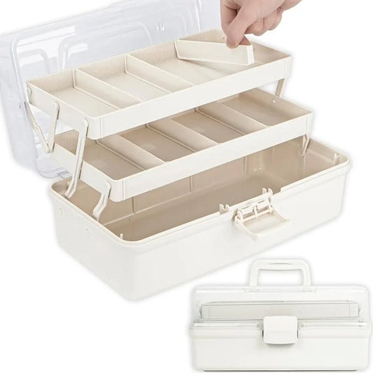 3-Layer Plastic Dividing Storage Box Craft Organizer and Storage with